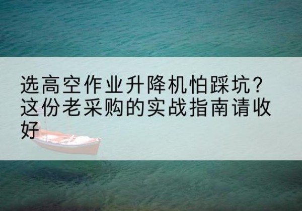 铜陵高空作业升降机厂家推荐-选高空作业升降机怕踩坑？这份老采购的实战指南请收好